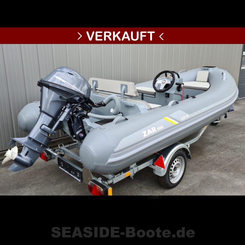 ZAR Mini Lux Tender 13 GREYLINE, Länge 3,90m + Yamaha 15PS (Führerscheinfrei) und Harbeck Trailer ZAR Mini Lux Tender 13 GREYLINE, Länge 3,90m + Yamaha 15PS (Führerscheinfrei) und Harbeck Trailer