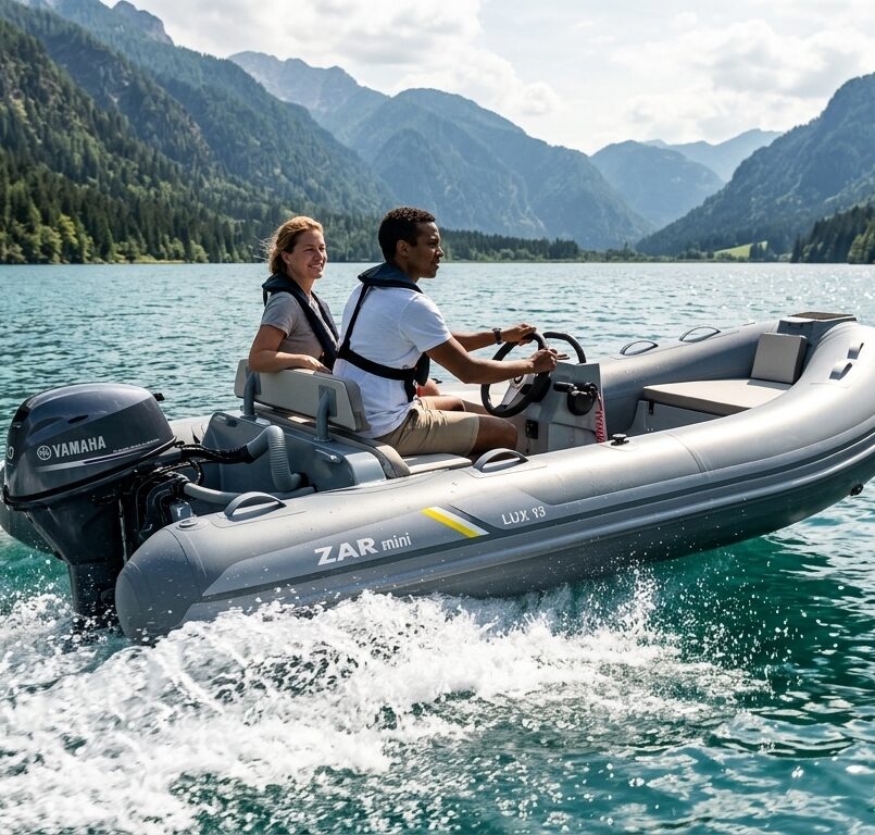 ZAR Mini Lux Tender 13 GREYLINE, Länge 3,90m + Yamaha 15PS (Führerscheinfrei) und Harbeck Trailer ZAR Mini Lux Tender 13 GREYLINE, Länge 3,90m + Yamaha 15PS (Führerscheinfrei) und Harbeck Trailer