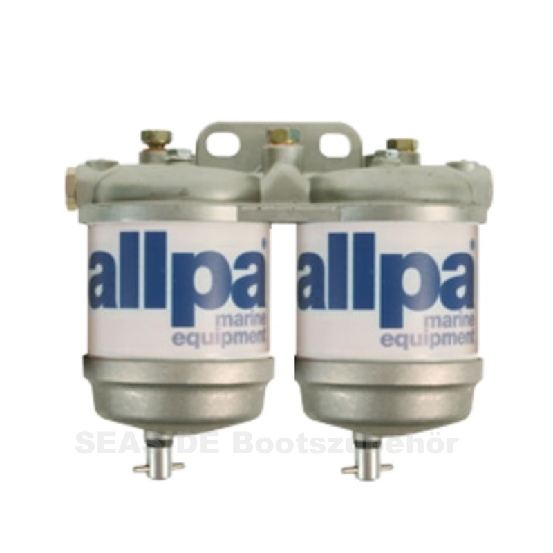 Dieselfilter doppelt mit Wasserseparator max. 3500cc, 50L/Std. ISO Dieselfilter doppelt mit Wasserseparator max. 3500cc, 50L/Std. ISO