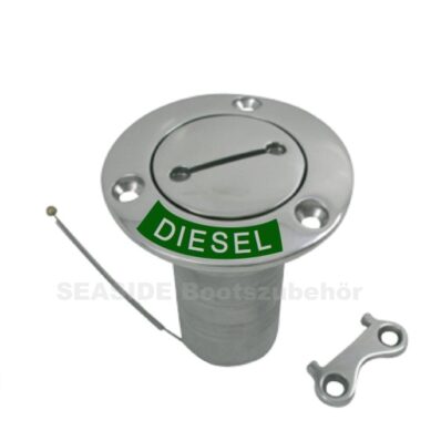 Deckeinfüllstützen NIRO  gerades Modell Flansch 76mm Diesel