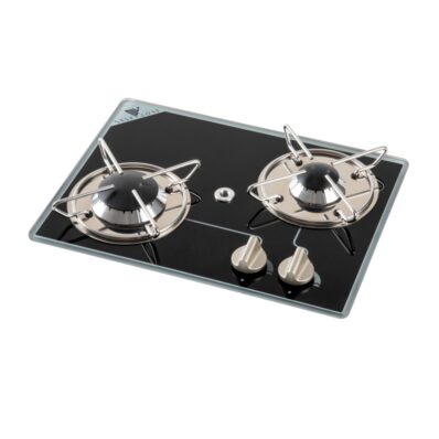 CAN Gaskochfeld aus Kristallglas, 2 flammig, 380x280mm