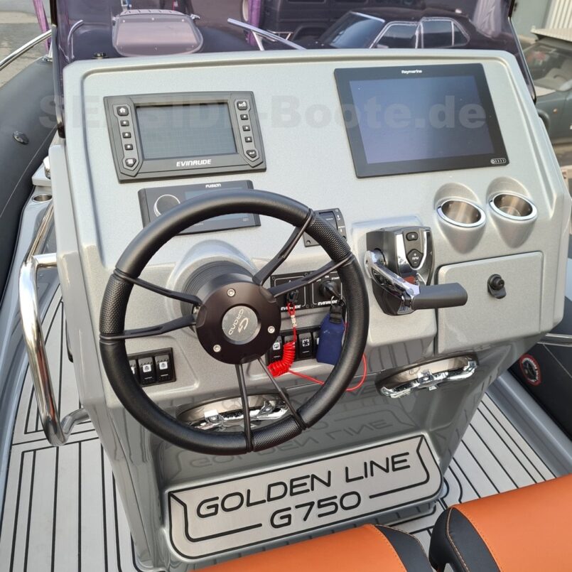 Gebrauchtboot: GRAND G750 HGL mit Sonderausstattung + Evinrude E250 H.O., BJ 2021 mit Kuhz Trailer Gebrauchtboot: GRAND G750 HGL mit Sonderausstattung + Evinrude E250 H.O., BJ 2021 mit Kuhz Trailer